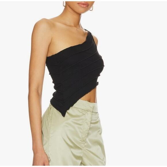 Superdown Top One Shoulder Asymmetrical Frill Sel Size XS Black - Picture 4 of 4